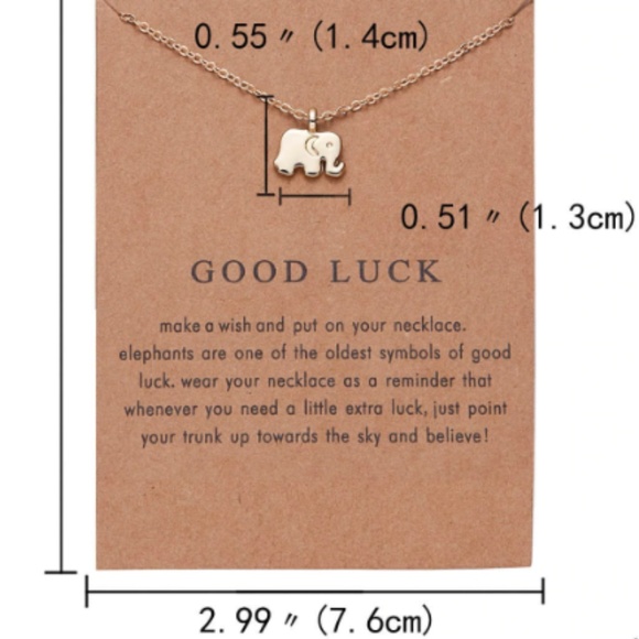 Good Luck Elephant Indie Boho Gold Charm Necklace - Picture 5 of 7